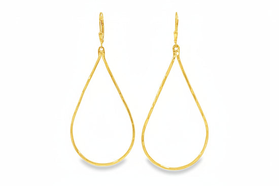 Hand Hammered Gold Teardrop Earrings