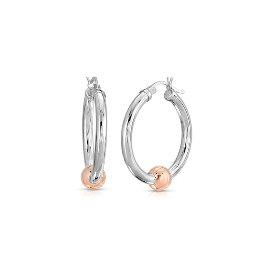 Rose Gold Classic Single Ball Hoops