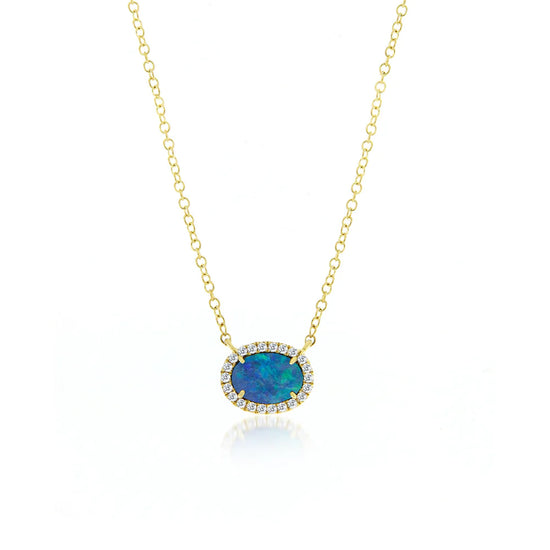 Australian Opal and Diamond Necklace | BY MEIRA T