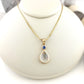 14K Moonstone & Sapphire Pendant