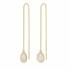 14k yellow gold white opal threader style earrings
