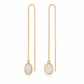 14k yellow gold white opal threader style earrings
