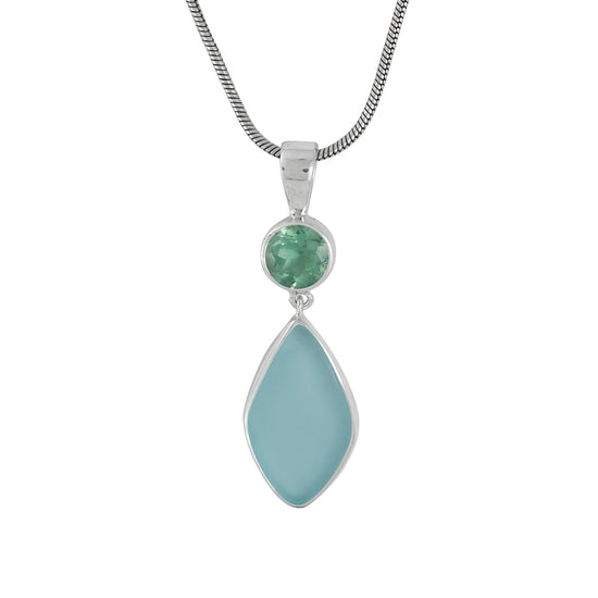 Green Quartz Sea Glass Necklace