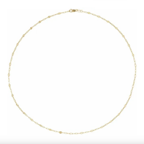 14K Gold-Filled Starburst Mirror Paperclip Chain