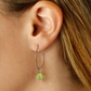 Sterling Silver + Peridot Swoop Drop Earrings