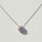 14k White Gold Pink Sapphire Diamond Necklace