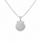 Sterling Silver Textured Scallop Shell Pendant