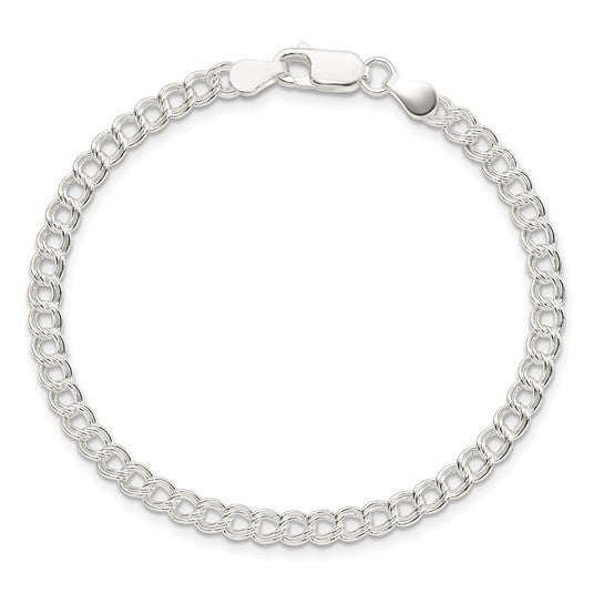 Sterling Silver Double Link Charm Bracelet