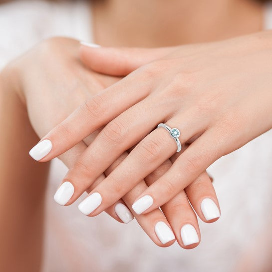 Sterling Silver Aquamarine Ring