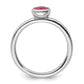 Sterling Silver Pink Tourmaline Bezel Set Ring