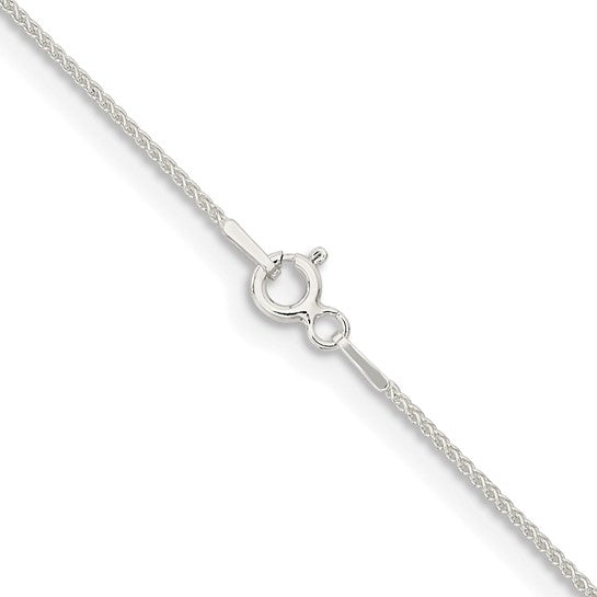 1 mm Sterling Silver w/ Rhodium Wheat Chain