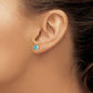 Two Tone Blue Topaz Stud Earrings