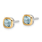 Two Tone Aquamarine Stud Earrings