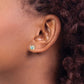 Two Tone Aquamarine Stud Earrings