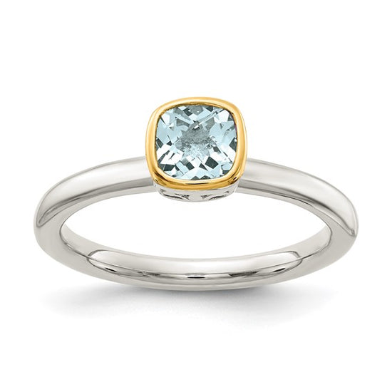 Two Tone Aquamarine Ring