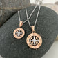 14k Rose Gold Smooth Compass Rose Necklace