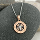 14K Rose Gold Smooth Compass Rose Necklace