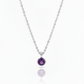 Sterling Silver Round Bezel Set Amethyst Necklace