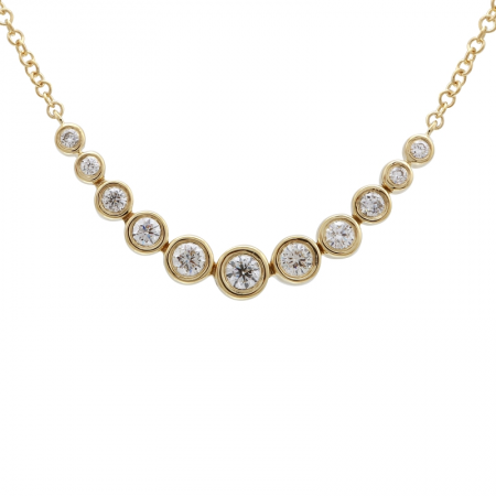 14K Gold Diamond Graduated Necklace