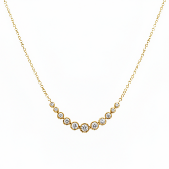 14K Gold Diamond Graduated Necklace