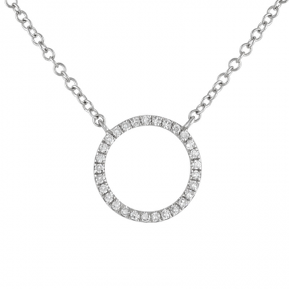 14K White Gold + Diamond Petite Eternity Necklace