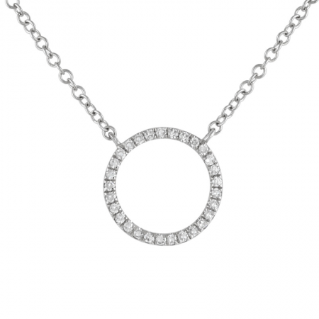 14K White Gold + Diamond Petite Eternity Necklace