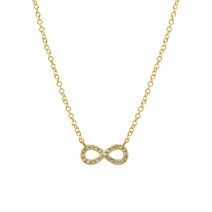 14K Gold + Diamond Petite Infinity Necklace