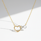 Two Tone Heart + Infinity Necklace