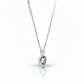 Blue Topaz Oval Bezel Necklace