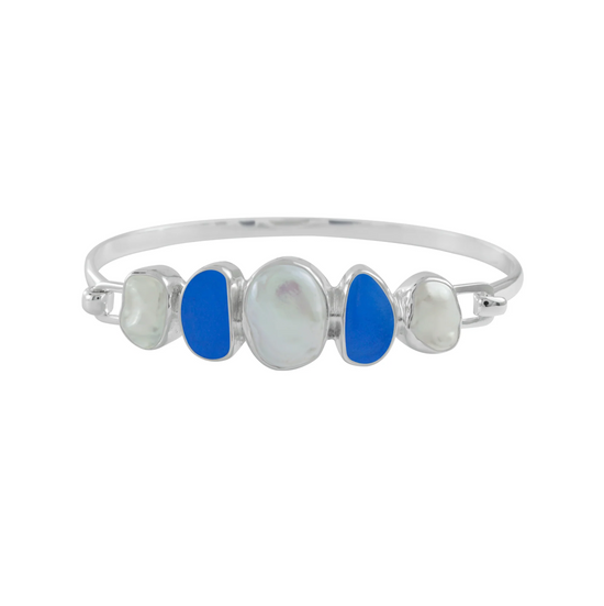 Sea Glass + Pearl Hook Bracelet