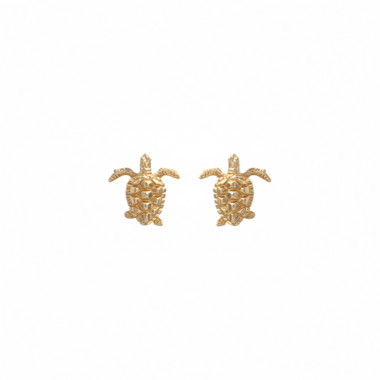 14k Gold Turtle Stud Earrings