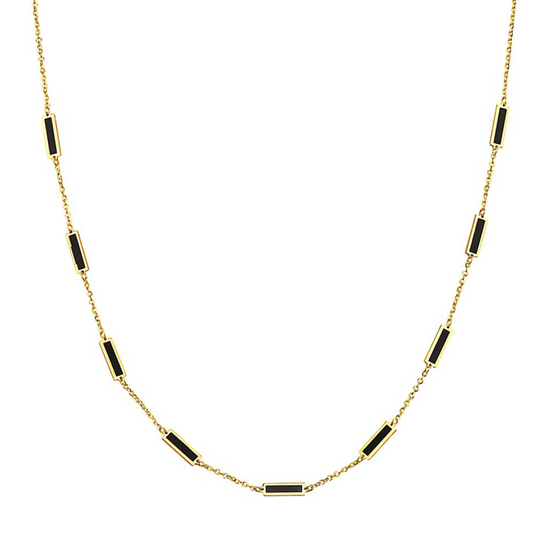 14k Onxy Station Necklace