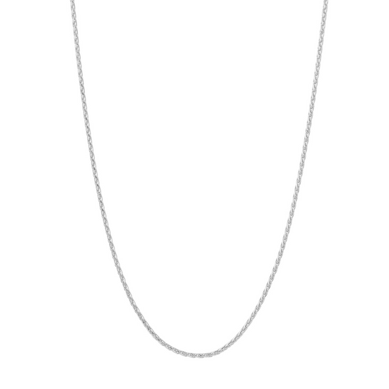 1.05 mm 14k White Gold Diamond Cut Wheat Chain