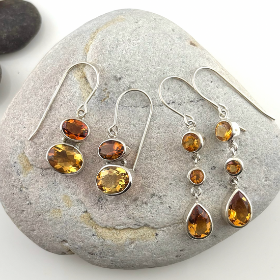 Citrine Pebble Earrings