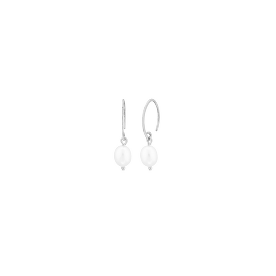 14K Gold + Pearl Mini Swoop Earrings