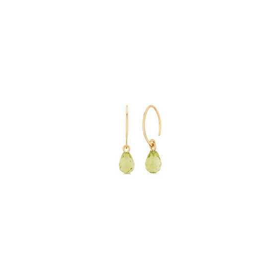 14K Peridot Mini Swoop Earrings