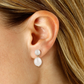 14K Double Pearl Drop Earring