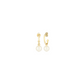 14k Gold Petite-Drop Pearl Hoop