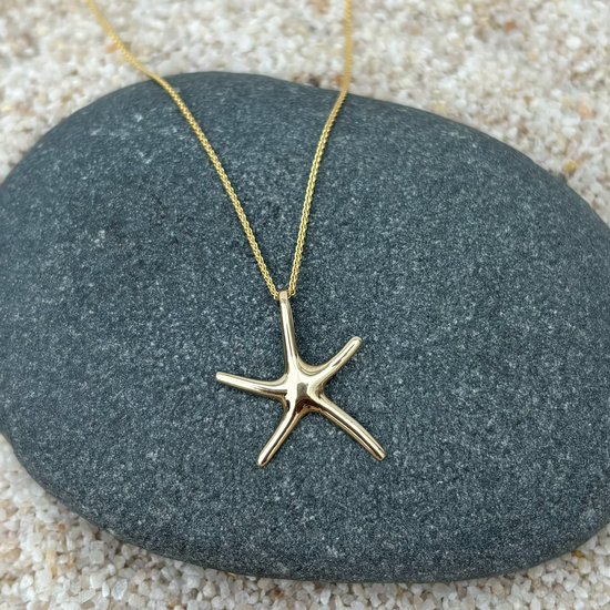 14K Gold Dancing Starfish Necklace