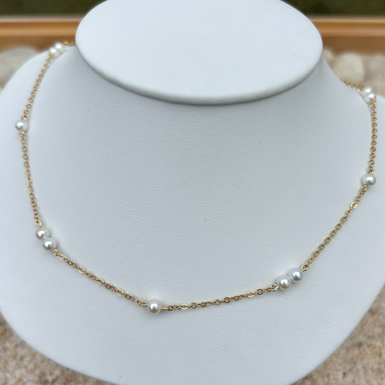 Petite Pearl Station Necklace