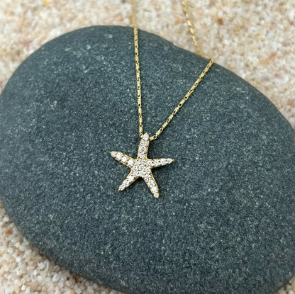 Diamond Starfish Necklace