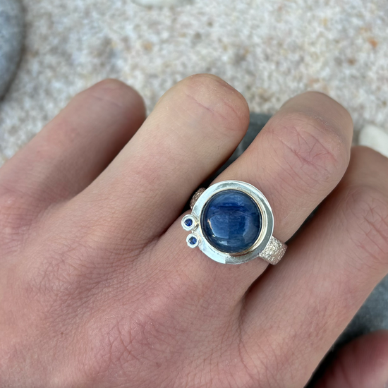 Two Tone Kyanite + Sapphire Ring