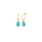 14K Turquoise Petite Hoop Drops