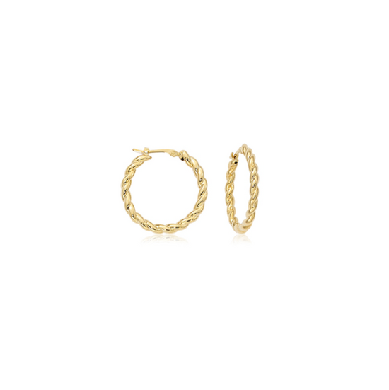 14K Gold Small Twist Hoops