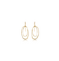 14K Gold Hammered Oval Drop Earrings