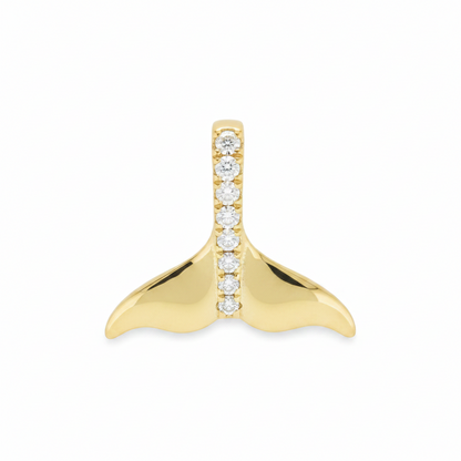 14k + Diamond Whale Tail Necklace