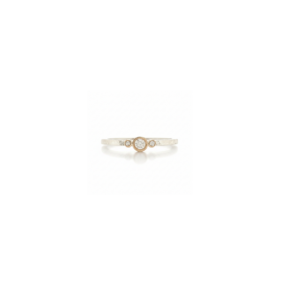 Two Tone Petite Diamond Stacker Ring