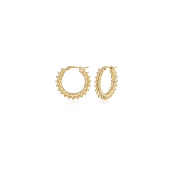 14K Gold Textured Hoop