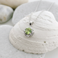Sterling Silver Peridot + Diamond Necklace