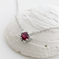 Sterling Silver Lab Ruby + Diamond Necklace